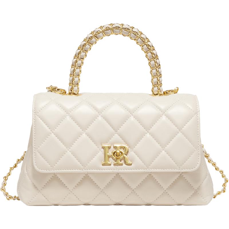 

HR Helena Women s Diamond Quilted Top-Grain Leather Shoulder Bag