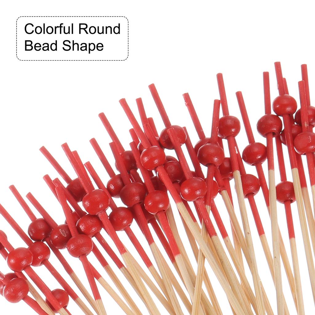 100/200pcs 120mm Bamboo Cocktail Picks Food Fruit Toothpicks Drink Picks Party Decorative Skewers Food Sticks