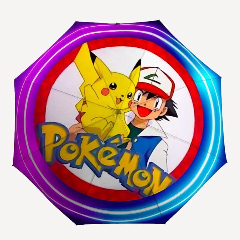 

1pc Pokemon, Pikachu Automatic Open/close Umbrella, Portable Travel Umbrella, Everyday Use - Outdoor Accessory, Artistic Pattern, Compact Design, Fash