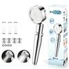 Handheld Shower Head MELLBURRY Silver High Pressure 3 Modes Microbubble Water Saving