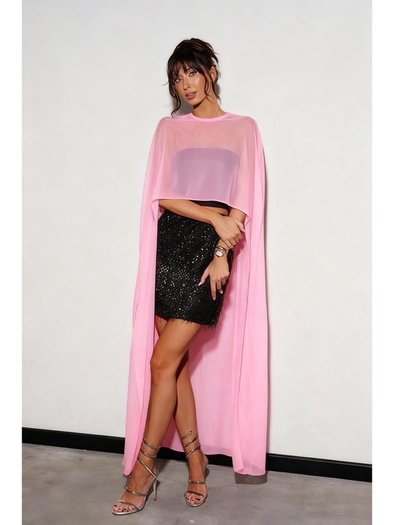 2026 Spring Women's Formal Snow Imitation Pullover Dress with Shawl