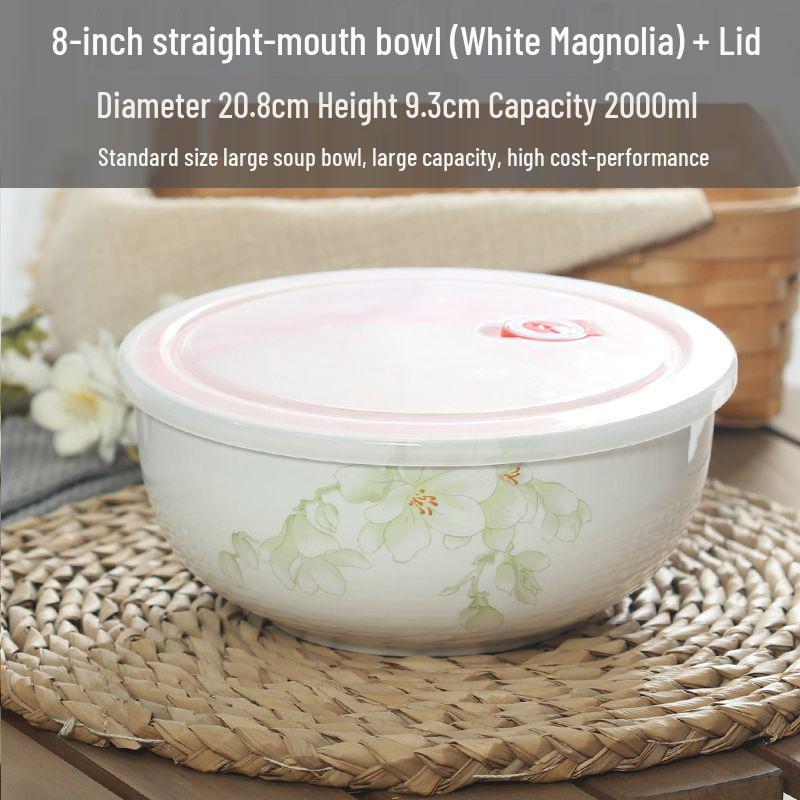 7-Inch Japanese Bone China Ramen Bowl with Lid