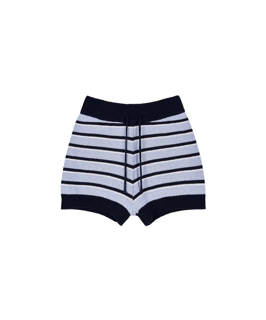 Bb' BENETTON Striped Knit Shorts (Blue)