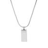 Unisex Exquisite Titanium Steel Small Silver Brick Pendant Clavicle Chain Necklace