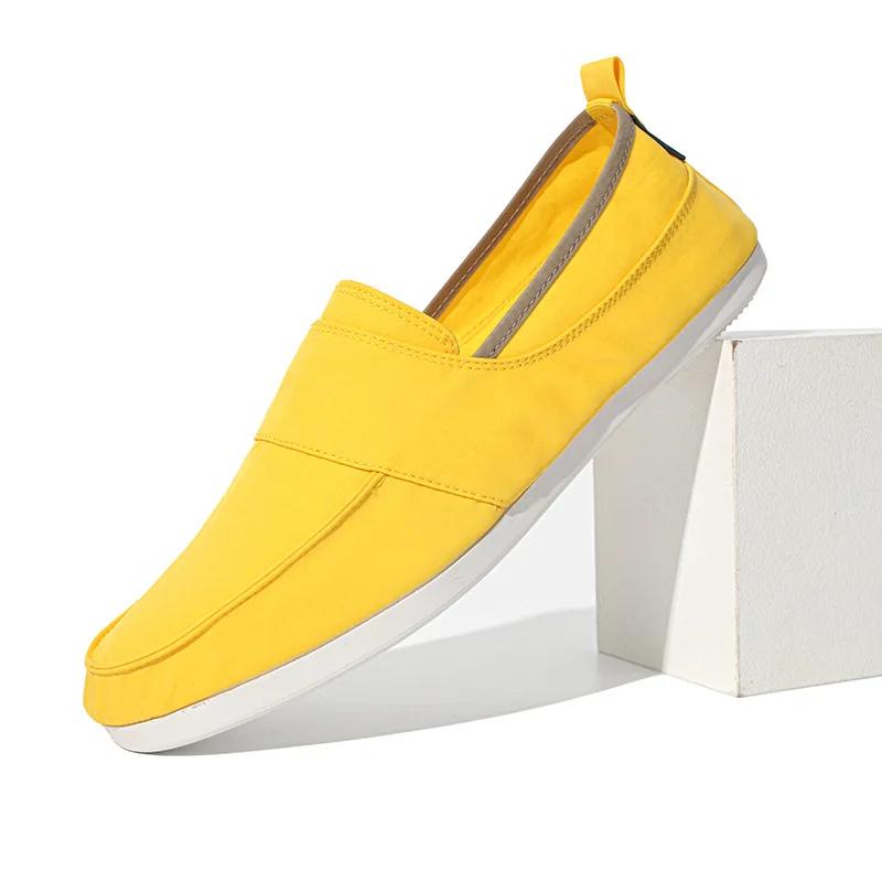 Fashion TWBEB Fashion Shoes Men Loafers Canvas Shoes Men Casual Shoes Flat Slip On Male Footwear