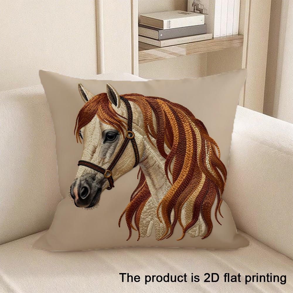 1pc Adorable 2D Flat Printed Pet & Animal Patterned Pillowcases Sofa cushion cover home bedroom room decoration