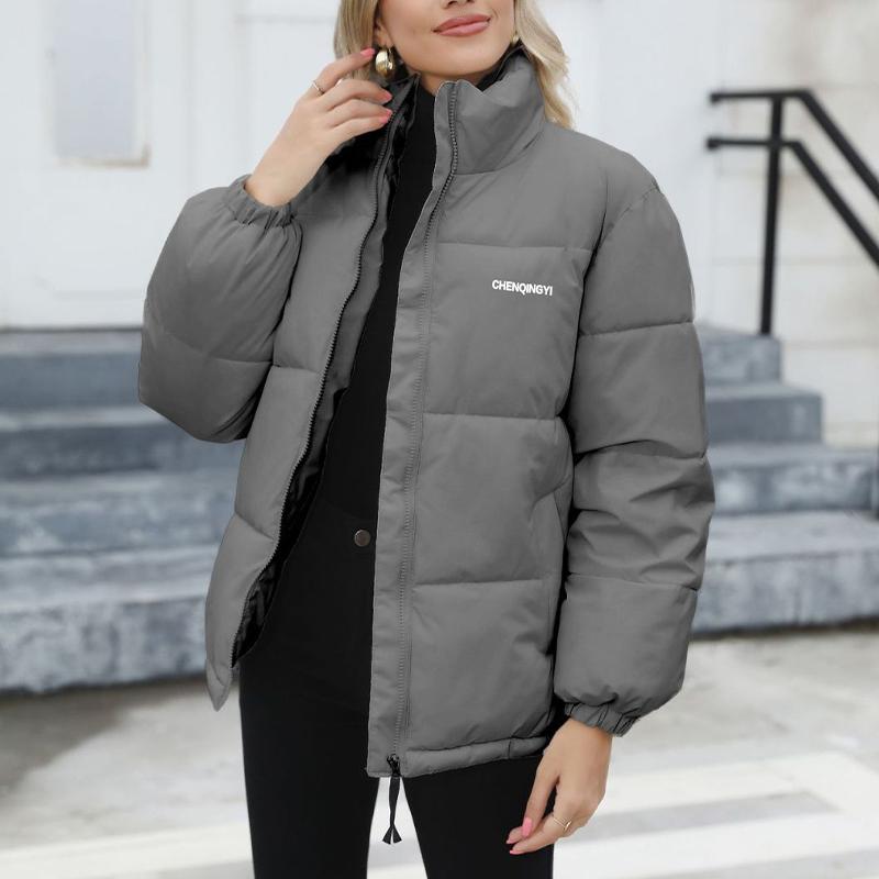 Plus Size Women's Warm Jacket Solid Color Loose Top