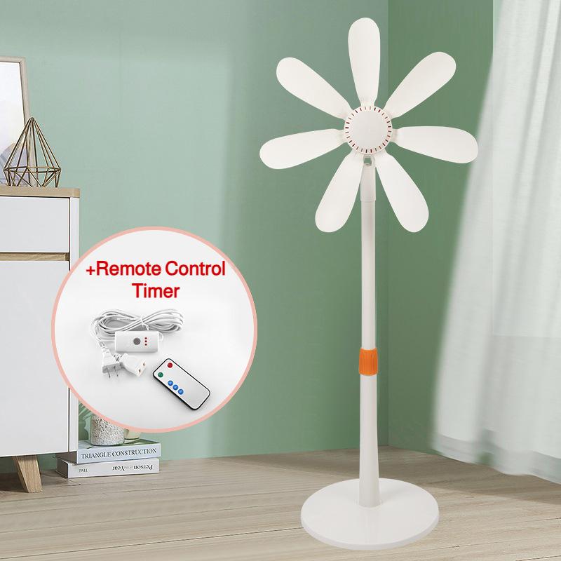 Portable Floor Fan,No Mesh Cover,Timer,Remote Control,Extendable Standing Fan,Plug-In Fan,Suitable For Living Room,Bedroom