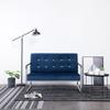 Day and Night - Day and Night Two-seater Sofa with Chrome Armrests and Blue Velvet