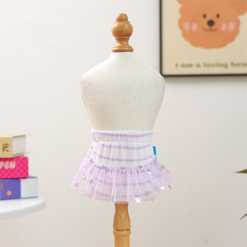 Protecting Female Dogs Physiological Pants for Small Dogs Stripe Pet Underpants with Lace Pomeranian Yorkshire Safety Shorts