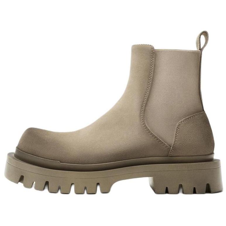 ZARA Suede Chelsea Ankle Boots Beige Mens 12043420 44