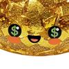 Wealth Attraction Decor Gold Foil Steamed Bun Squeeze Stress Ball Cute Food Shape Fidget Elastic Ball Toy for Anxiety Relief Soft Maltose Reliever,