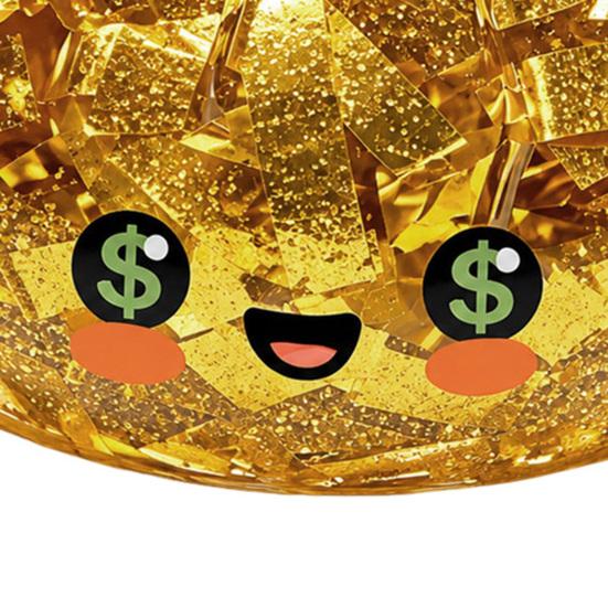 Wealth Attraction Decor Gold Foil Steamed Bun Squeeze Stress Ball Cute Food Shape Fidget Elastic Ball Toy for Anxiety Relief Soft Maltose Reliever,
