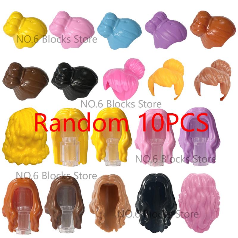 MOC City Small Particles Building Blocks Boys Girls Figures Accessories Curly Hair Beard Set Mini Bricks Toys Gifts For Kids G01