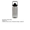 2000ML Large Capacity Water Bottle with Straw Heat-Resistant Leakproof Transparent Portable Outdoor Fitness Sports Travel Drinking Cup