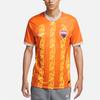 Nike Dri-Fit Pattern Print Color Block Quick-Dry Breathable Short Sleeve Soccer Jersey Men Jersey Orange FV3514-806