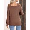 European and American Women's Fashion Off-the-Shoulder Long Sleeve Solid Color Top