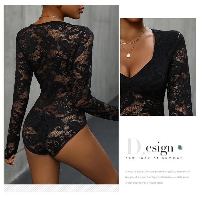 Women's Cross Border Solid Color Sexy Long Sleeve Jumpsuit
