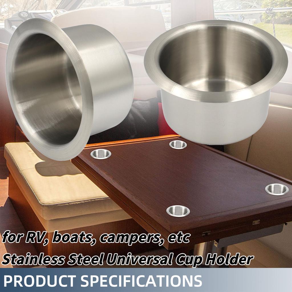 Portabevande in Acciaio Inossidabile 68/85/90MM Portatile Durevole Tazza per Barca Marina Camper RV Tavolo