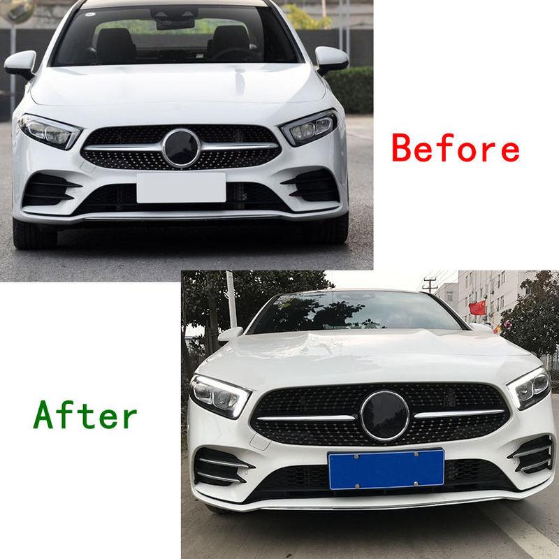 Car Front Grille Foglight Trim For Mercedes Benz A Class A180L A200L W177 AMG Line 2018- Car Fog Lamp Lights Strips Cover