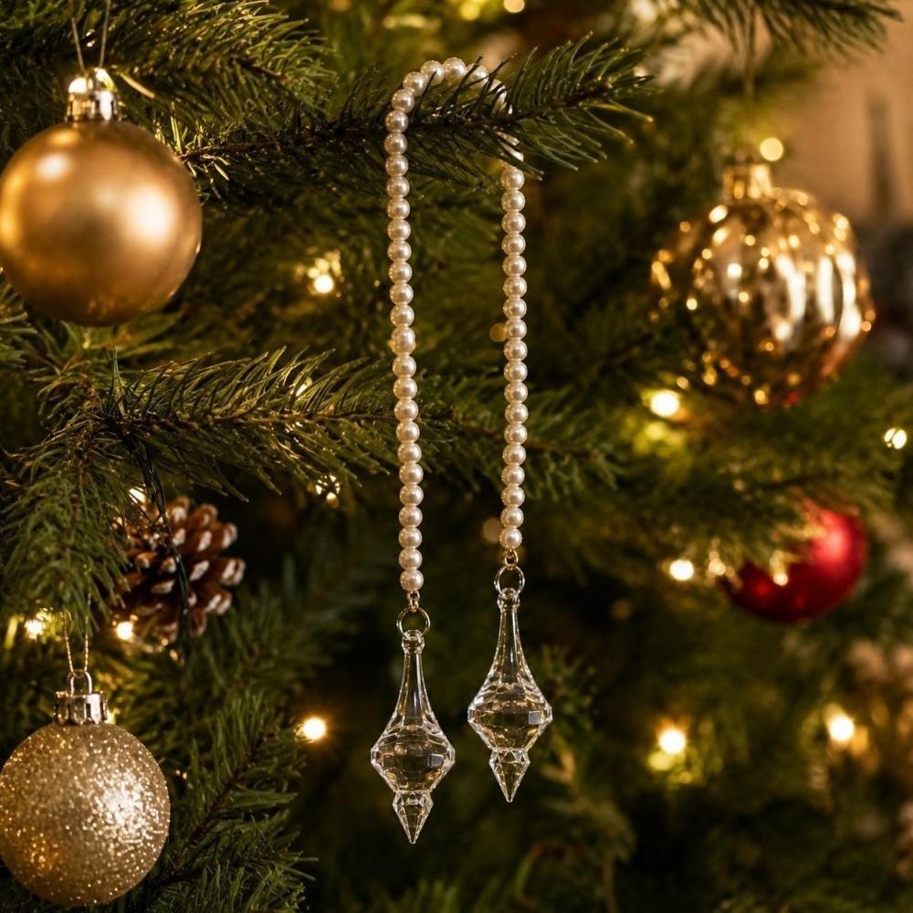 Leichtes Weihnachts-Perlenkristall-Ornament U-förmiger Imitationsperlen-Anhänger Neujahr