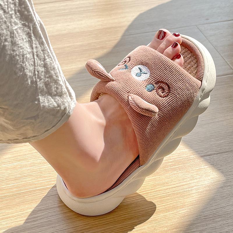 

Женские нескользящие домашние тапочки из хлопка и льна 42-43