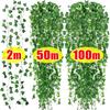 100/2M Artificial Verde Ivy Vine Garland Folha Falsa Plantas Rattan Pendurado Creeper Guirlandas para Jardim Festa de Casamento Decoração de Parede