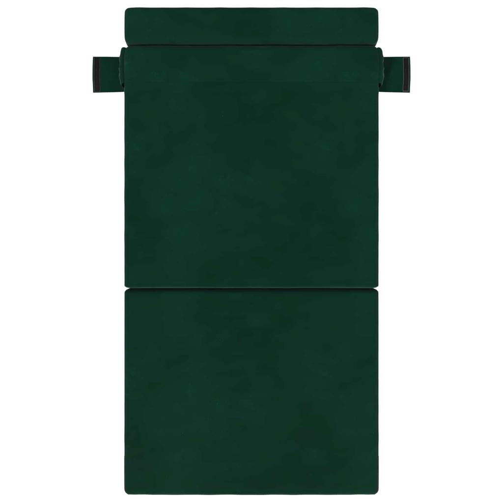 Folding Sofa Bed Dark Green 70 x 72 x 60 cm Fabric