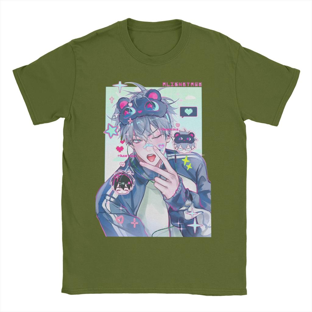 Lustiges Alien-Bühnen-T-Shirt für Herren und Damen, Rundhals, reine Baumwolle, Till Ivan Cartoon, kurzärmelig, Party-Kleidung