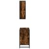 2 Piece Bathroom Furniture Set Smoked Oak Wood Based Material