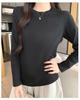 K2718 Women S Loose Fit Round Neck Long Sleeve Cotton T Shirt Basic Top