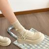 White British style platform JK small leather shoes women's 2025 new summer with skirt, shallow mouth height increase Mary Jane shoes