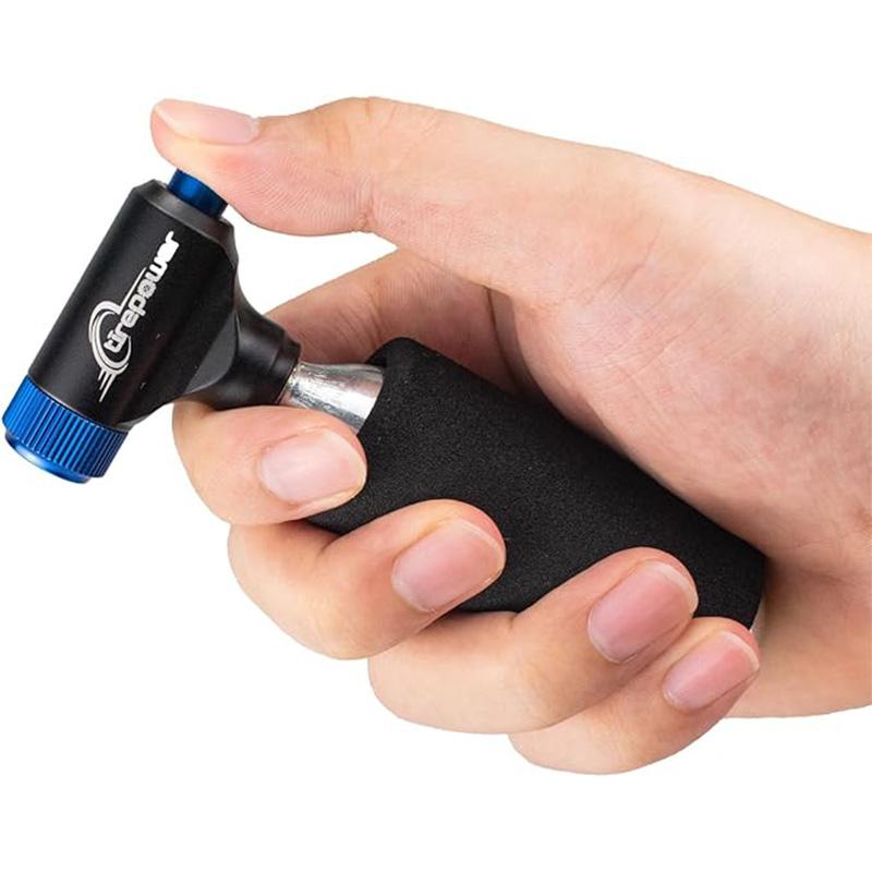 Ctrepower Aluminum Alloy CO2 Bike Tire Inflator Quick Push Button Release Fits Presta & Schrader Valves for Road & Mountain Bike