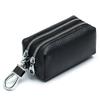 Echte Leder Auto Schlüsselbörsen Mode Schlüsselhalter Hausmeister Schlüssel Organizer Doppelreißverschluss Schlüsselanhänger Etui Schlüssel Tasche Münzbeutel