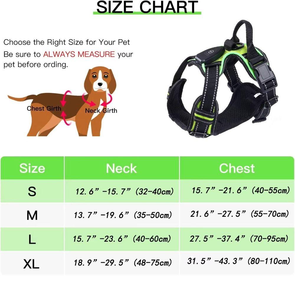 Light Up Luminous Pet Chest Strap Adjustable Dog Glow Vest Practical LED Dog Harness  Cats Pet