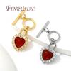 18K Gold Plated Red Stone with Zircon Toggle Clasps Accessories For Bracelets,Connectors For Jewelry OT Clasps Findings