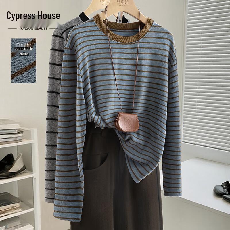 

Sibaishai Women s Color-Block Striped Pullover Top M