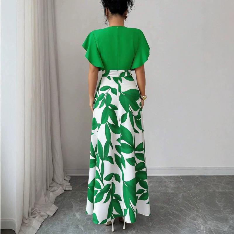 Europe, America 2026 summer new exquisite elegant design flying sleeves slim long dress women