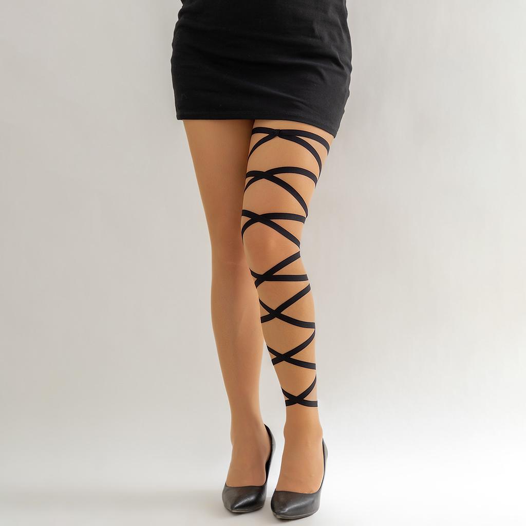 Sexy Harajuku Leg Chain Black Elastic Strap Leg Ring Personalized Multi-Layer Jk Leg Chain Female