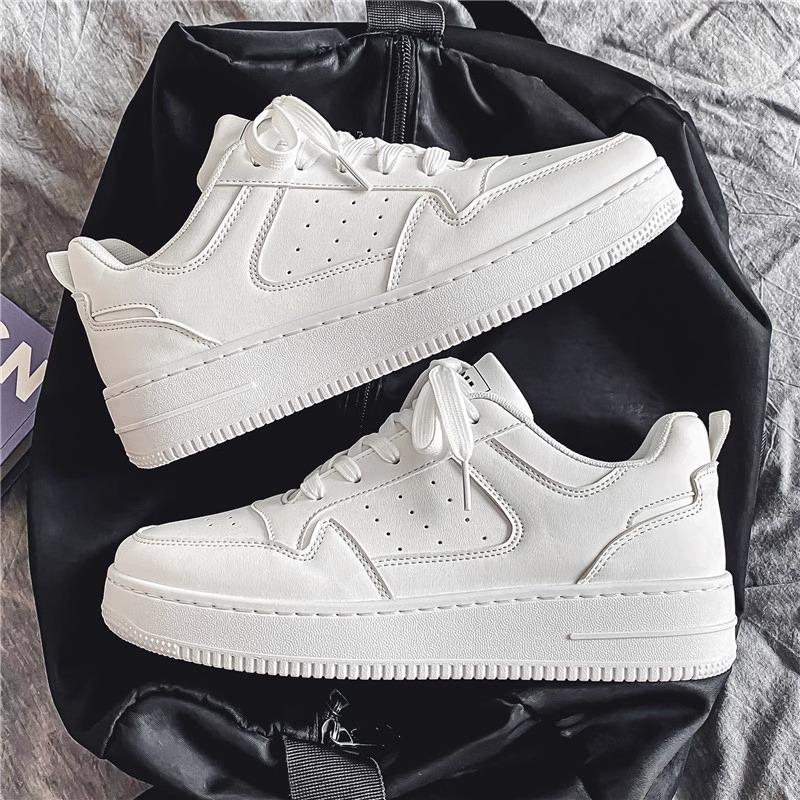 Frühling dicksohlige kleine weiße Schuhe Herren 2025 neue atmungsaktive vielseitige Muffin-Board-Schuhe Damen Paare lässige erhöhende Herrenschuhe