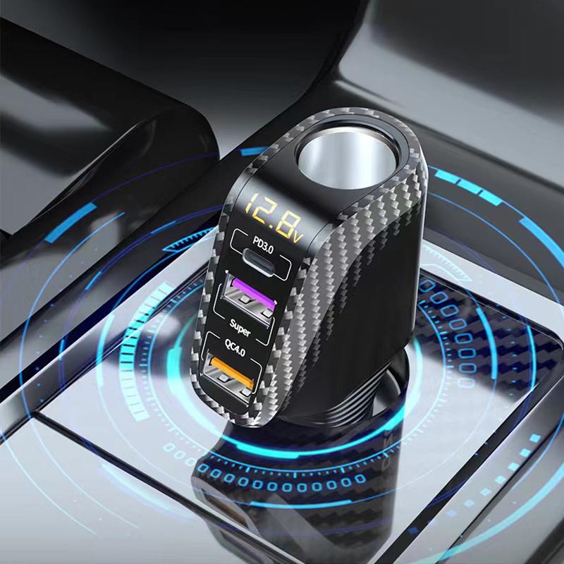 

USB C Car Charger QC 3.0 PD 100W Fast Charging Socket For iPhone Xiaomi Samsung Phone Cigarette Lighter Adapter in