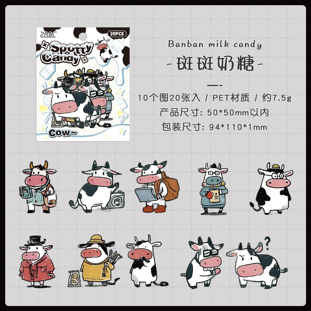 20 Pcs Animal Fantasia Series Cartoon Stickers Creative Collage Scrapbook Diary DIY Album Background Decoration Stationery Suppl