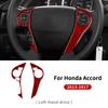 Real Soft Carbon Fiber LHD Car Steering Wheel Button Interior Trim Accessories For Honda Accord 2013 2014 2015 2016 2017 Accs