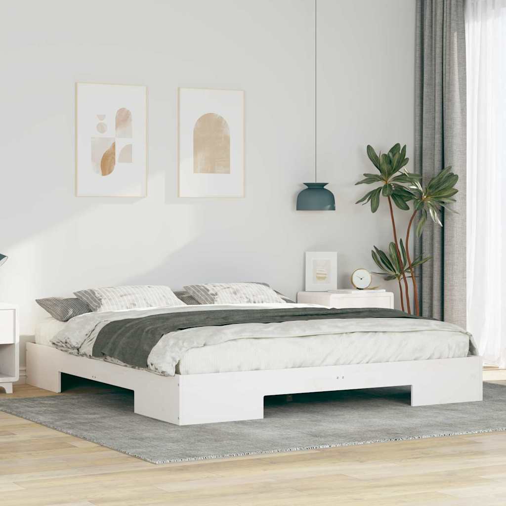 Bed Frame White 200 x 200 cm