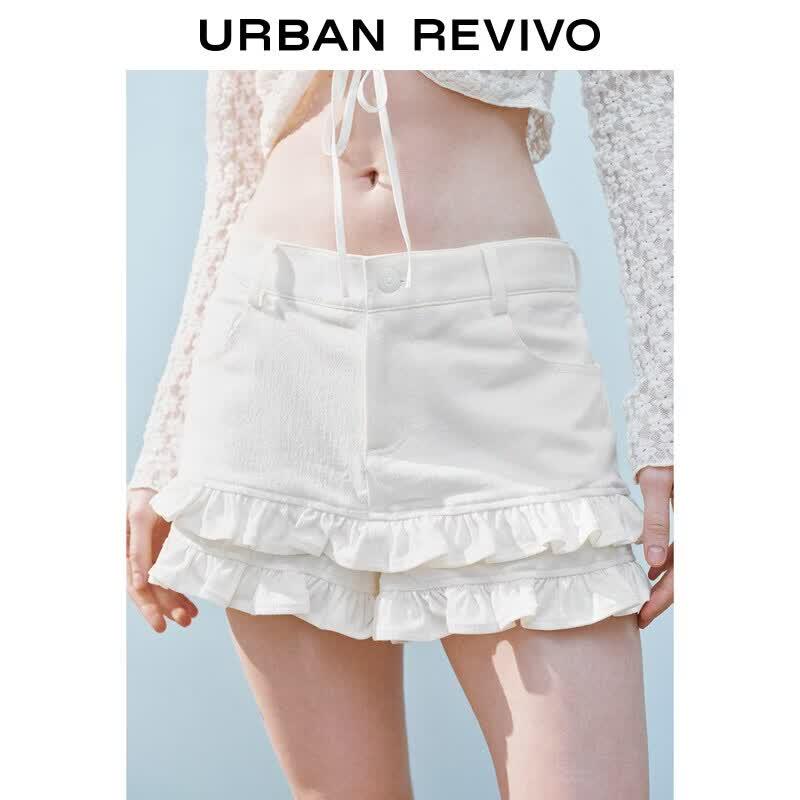 Women's Fashion Casual Double-Layer Ruffle Skort Shorts