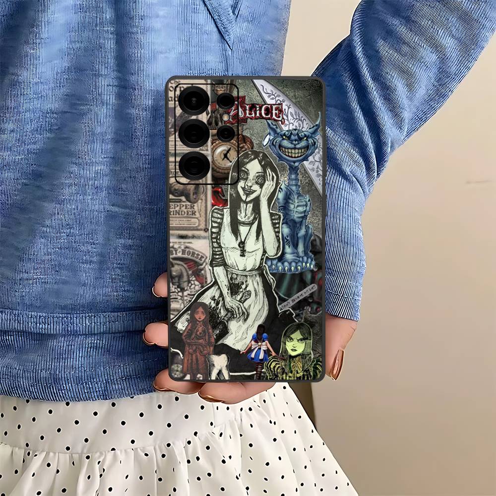 Horror Game A-Alice M-Madness R-Returns Phone Case For Samsung S 24 Fe 25 Ultra Plus 20 Lite 21 30 22 23 24 22 Ultra 5G Fundas