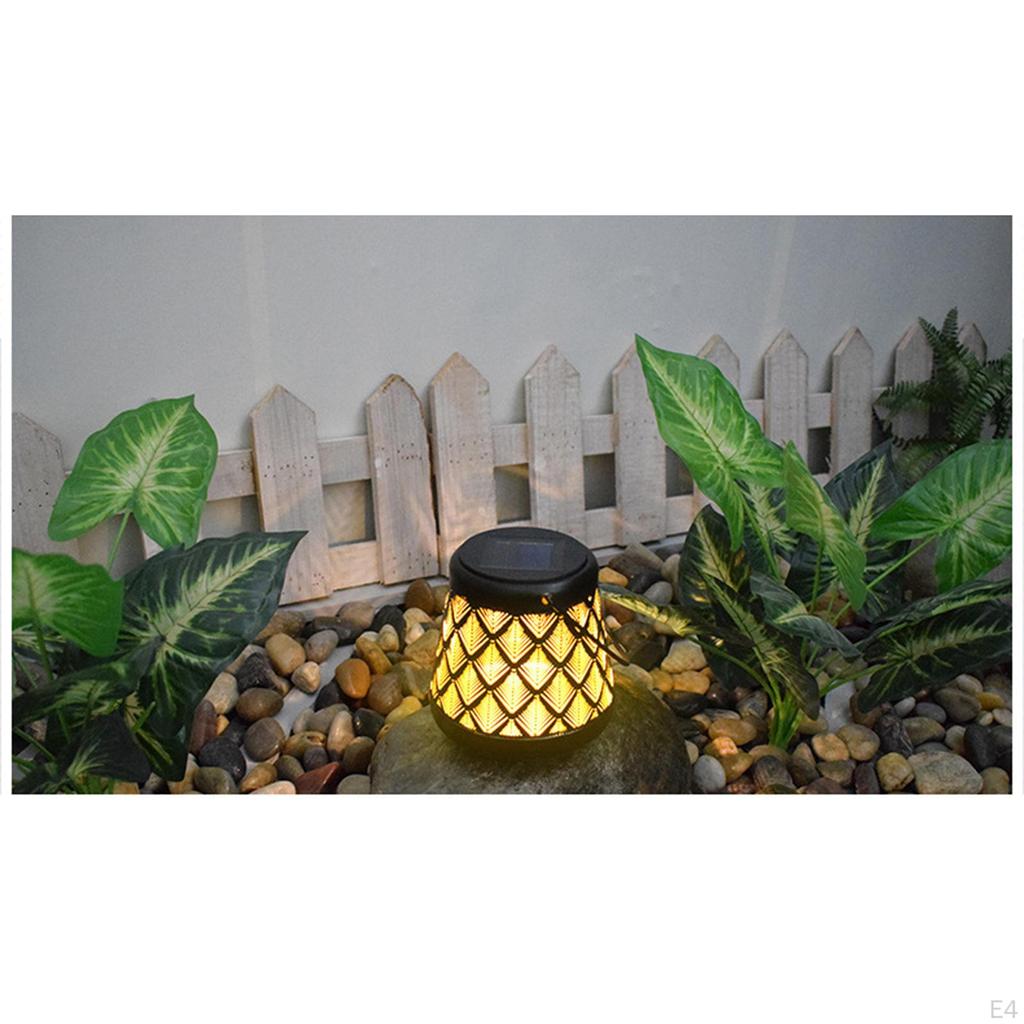 Garden Patio Hanging Solar Lantern Metal Craft Waterproof Hollow for Outdoor Pathway Walkway