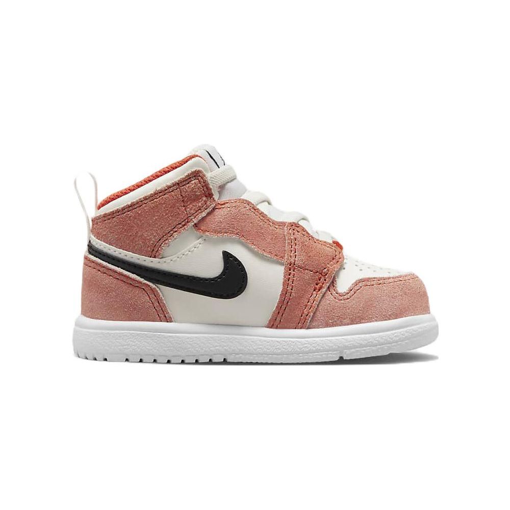 Jordan 1 Mid Alt SE Orange Suede (TD) Baby Sneakers Team-Orange Sail White DZ4469-800