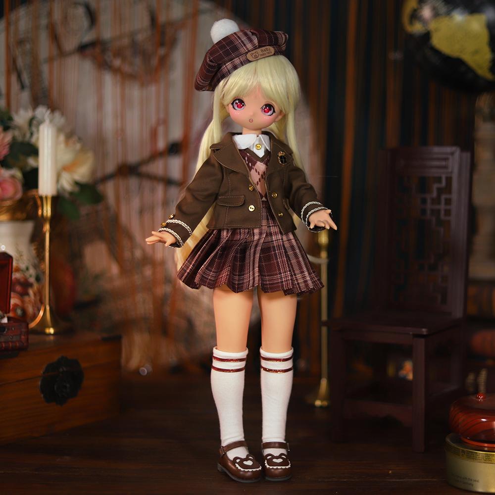 Mignon BJD Doll 1/6 Mini Poupée SD 25,5cm 10in Ball Jointed Doll avec Vêtements + Chaussures + Perruque + Maquiller + Accessoires, Fabriqué en Résine