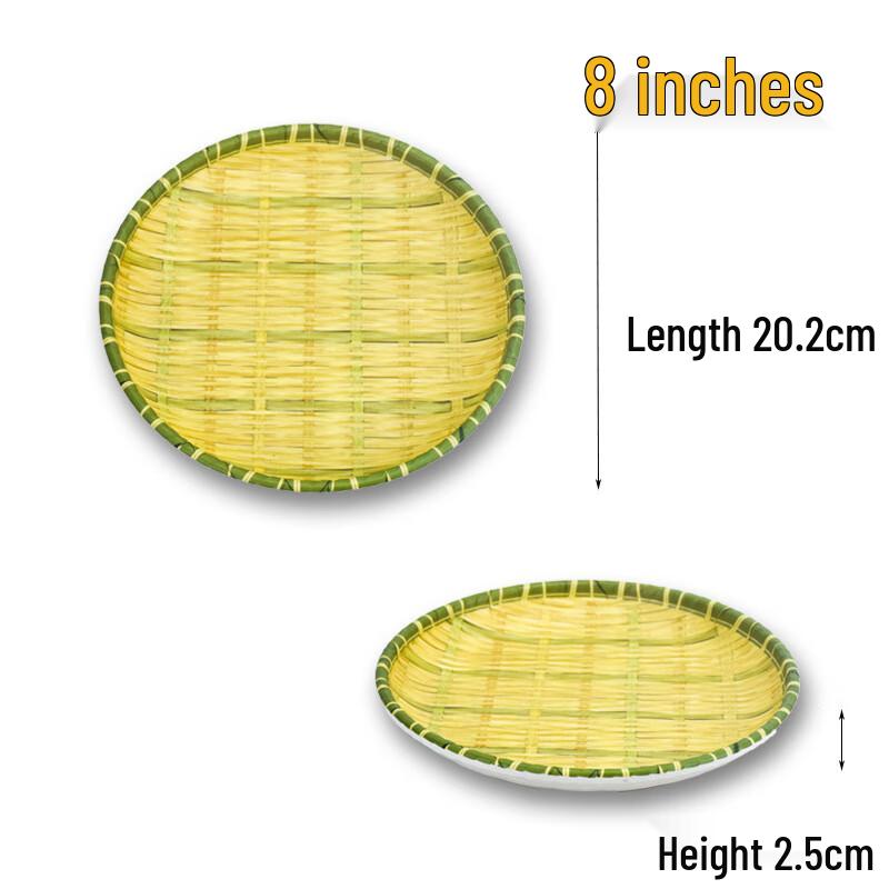 Handun Bamboo Fiber Green Rim Dinner Plates